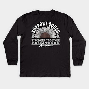 Support Awareness Squad I GBM Brain Tumor Cancer Kids Long Sleeve T-Shirt